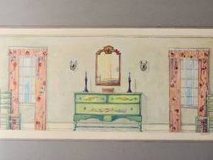 lot 174 image: Charming Fine Art Watercolor Samples by Grace Weter - Rooms