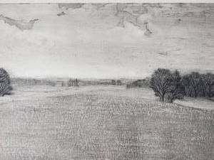 lot 178 image: SIGNED Fine Art Charcoal Print by Homstad - Between the Seasons - 6075, 1978