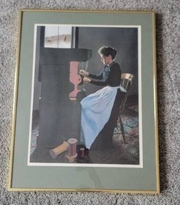 lot 179 image: Classic Fine Art Print by Edwin Romanzo Elmer - A Lady at Baptist Corner