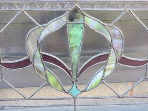 lot 211 image: Brilliant Vintage Stained Glass Panel