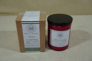 lot 82 image: Begonia and Bench Candles -Cozy Campfire & Apple Orchard