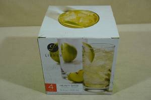 lot 144 image: Set of Four Libby Heavy Base Glasses