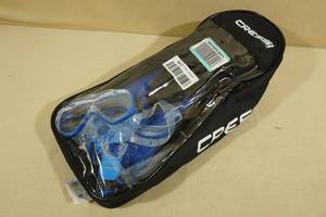 lot 218 image: Cressi Adult Palau Fin Snorkel Set -Size XSS, Blue