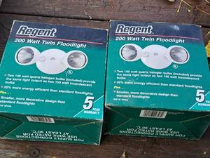 lot 959 image: Lot of (2) Regent Twin Floodlight (in original packaging)