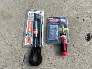 lot 22 image: New Snake Light & Ratcheting Screwdriver Set