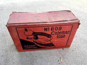 lot 117 image: Vintage Coleman Iron in Box