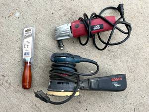 lot 223 image: Bosch Palm Sander & Tools