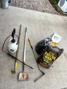 lot 244 image: Charcoal & Yard Tools