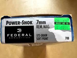 lot 412 image: Federal 7MM Rem Mag