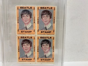 lot 46 image: Pack of 4 1964 Hallmark John Lennon Stamps
