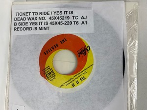 lot 63 image: 45 The Beatles - Yes It Is - Ticket To Ride