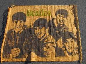 lot 101 image: Great Looking LARGE Vintage Burlap Beatles Poster