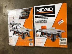 lot 9 image: Lot of 2 RIDGID 6.5 Amp 7 in. Blade Corded Table Top Wet Tile Saw   Customer Returns See Pictures