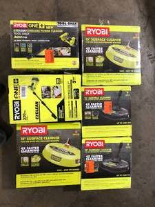 lot 7 image: Lot of Assorted Ryobi Surface Cleaner Various Sizes and Models  Customer Returns See Pictures