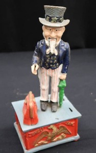 lot 22 image: CAST IRON UNCLE SAM BANK (WORKS)