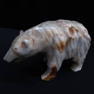 lot 28 image: UNIQUE HAND CARVED BEAR