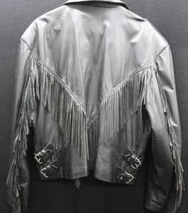 lot 40 image: LEATHER LADIES FRINGED JACKET