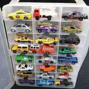 lot 41 image: 2 SIDED CASE OF HOTWHEELS, MAISTO, MOTOR MAX AND MORE