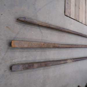 lot 103 image: THREE VERY HEAVY STEEL WRECKING BARSPICKS