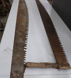 lot 110 image: 2 LONG VINTAGE SAW BLADES