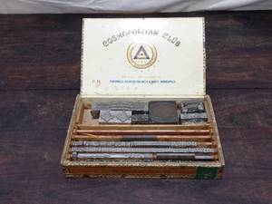 Collection Of Letter Stamps In Cosmopolitan Club Box