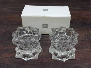 Set Of Two Mikasa Crystal Candleholders