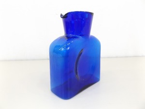 Vintage Blenko Cobalt Blue Water Bottle