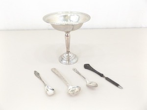 264 Grams of Various .925 Sterling Silver Spoons, Compote, etc.