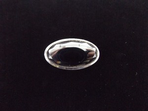 .925 Sterling Silver Faceted Obsidian BroochPendant