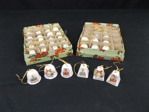 48 Vintage Porcelain Japan Christmas Bell Ornaments NEW In Original Boxes