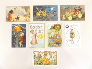 Lot of 8 Antique Tuck etc. Halloween Postcards