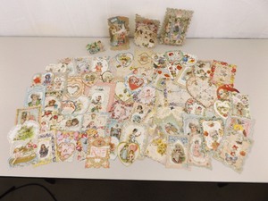 Large Lot of Antique Die Cut, Embossed, Telescoping etc. Valentines