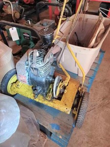 Vintage Eclipse Reel Mower Powered by a Briggs & Stratton Model 55 Gas Engine, Unit comes with a Vintage Metal Grass Catcher