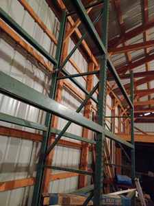 16-feet wide X 14-feet tall X 3-feet deep Heavy-Duty Pallet Rack, Forklift Onsite to assist buyer with Disassemby