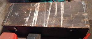 Empty Wooden Chainsaw Box with Hinged Top - Measures 37.5-inches wide X 13-inches deep X 13-inches tall