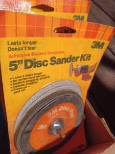 Nine New 3M 5-inch Disc Sander Kits and a New Ultra Storm Door Closer, all Items in Original Packages