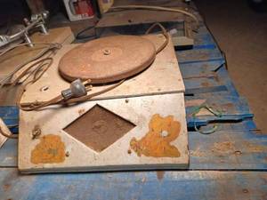 Three Vintage Record Players and an RCA VHS Recorder