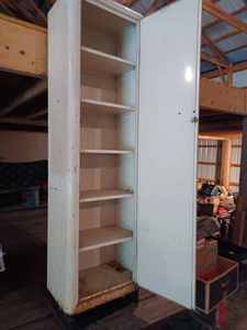 Vintage Metal Pantry Cupboard with Five Shelves - 6-feet tall