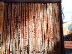 Wooden Crate of Vintage Mostly Mechanix Illustrated Magazines from the 1950s and 1960s