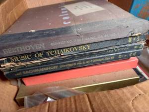 Collection of Vintage L-P Records, 78s and those in Record Sets, Beethoven, Tchaikovsky, and Rachmaninoff, Plus More