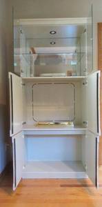 Art Deco-esque  Lacquer Hutch  with glass shelves and cupboards