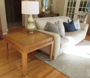 Leather Sofa and End Table