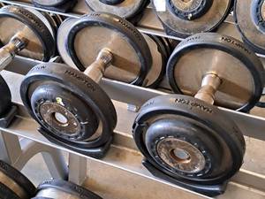lot 1020 image: Lot of (2) Hampton 20-lb Dumbells