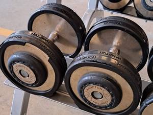 lot 1019 image: Lot of (2) Hampton 30-lb Dumbells