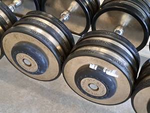 lot 1006 image: Lot of (2) Hampton 95-lb Dumbells