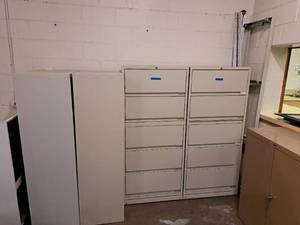 lot 1035 image: Metal File Storage System Cabinets with Track 5-drawer