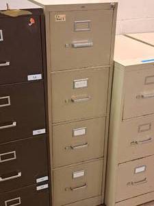 lot 1047 image: Hon Metal File Cabinet 4-drawer