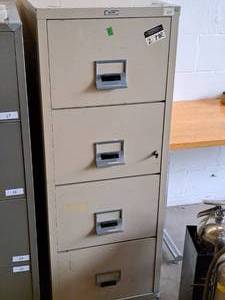 lot 1051 image: Kardex Systems Victor Metal Fire Resistant Legal File Cabinet 9412 61H3 4-drawer