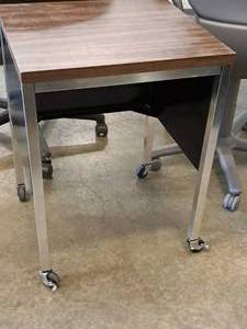 lot 1058 image: Wood-TopMetal Rolling Office Table