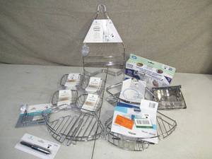 lot 5 image: Lot of Wire and Suction Shower Caddies and Dishes